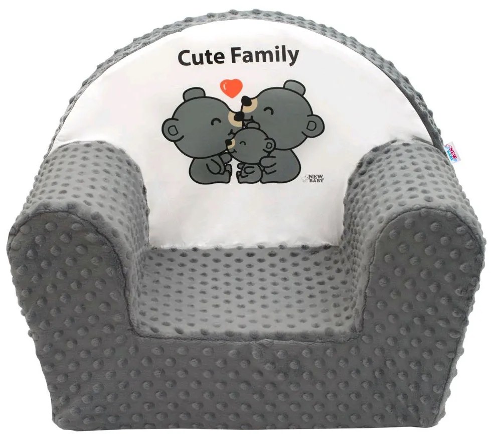 Detské kreslo z Minky New Baby Cute Family sivé
