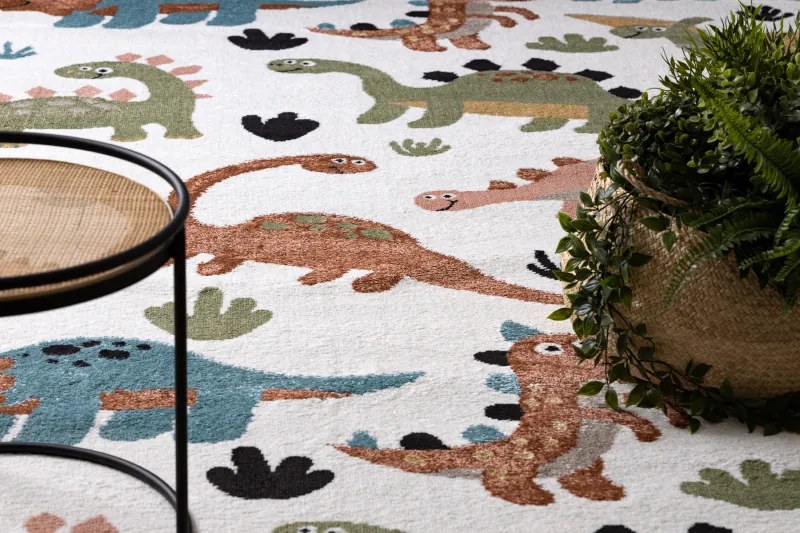 Dywany Łuszczów, Detský kusový koberec Fun Dino cream, 180x270, viacfarebná, detská izba