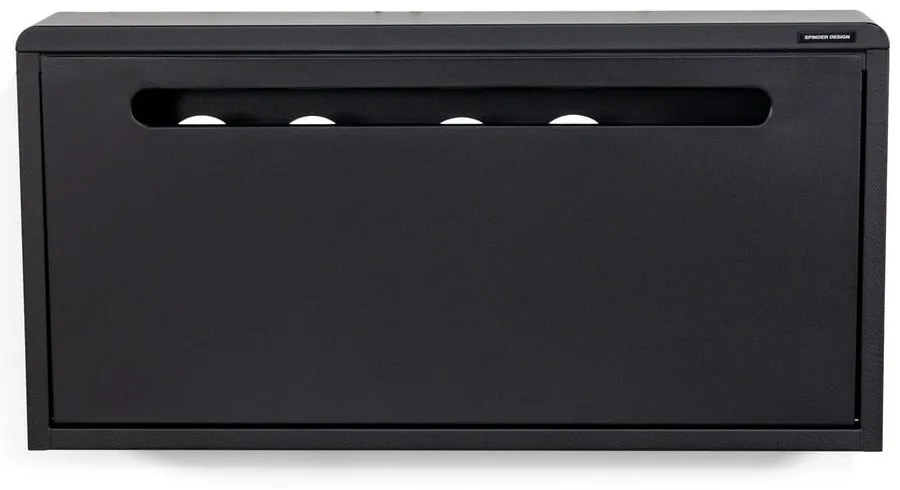 Čierna kovová výklopná závesná skrinka na topánky Mario – Spinder Design