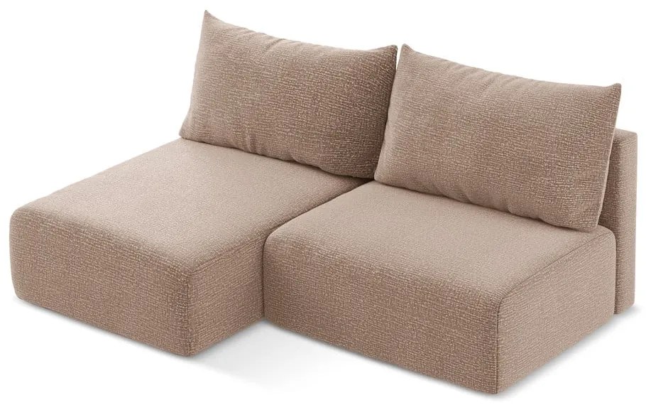 Svetlohnedá rozkladacia/s úložným priestorom rohová pohovka (ľavý roh) Kalena – Makamii