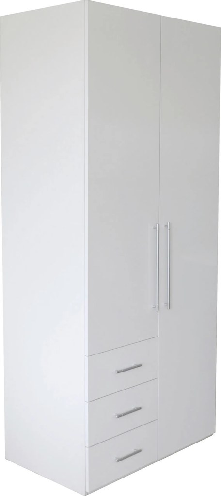 XXXLutz SKRIŇA S OTOČNÝMI DVERAMI, biela s vysokým leskom, biela, 98/218,6/59,4 cm Xora - Skrine - 000588000503