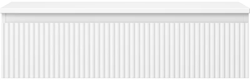 Mexen Rivel, kúpeľňová skrinka 90 cm s hornou časťou, 1 zásuvka, drážkovaná, biela matná, 91A20-09023-1-BFC01