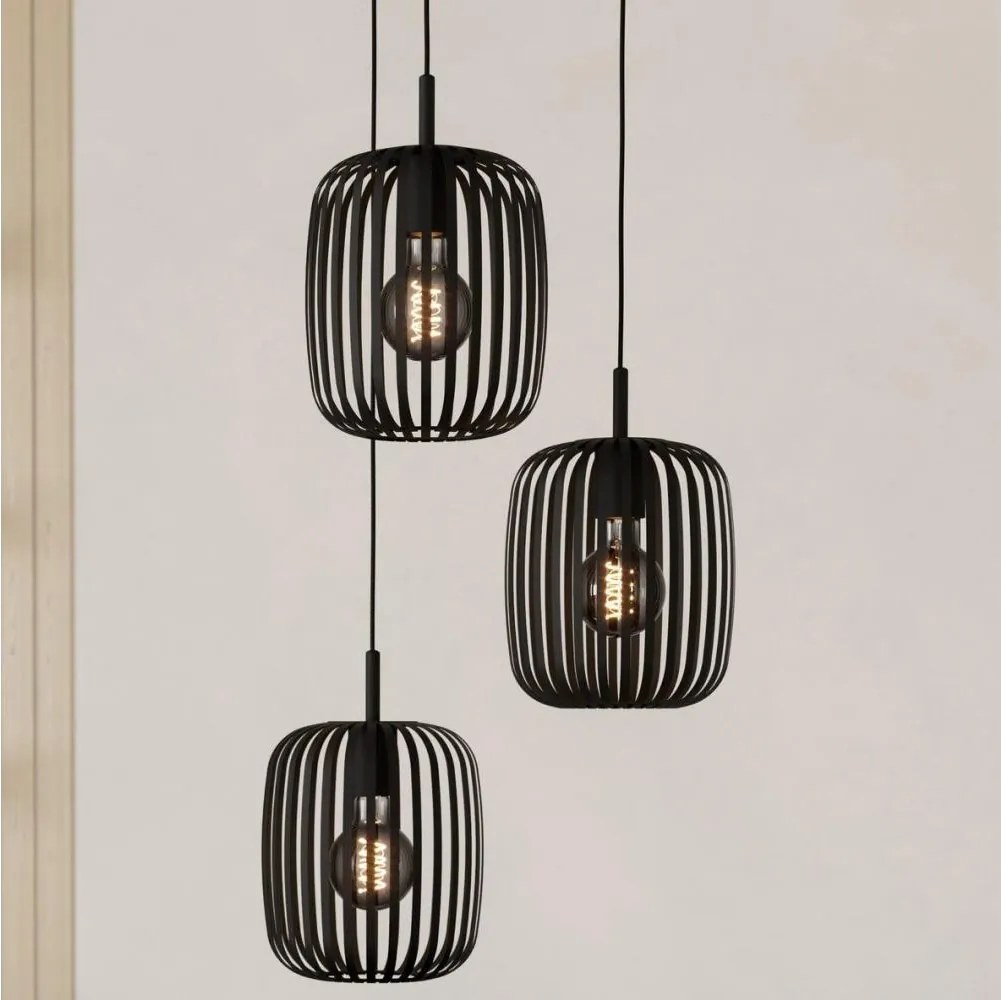 Eglo 900686 - Luster na lanku ROMAZZINA 3xE27/40W/230V čierna