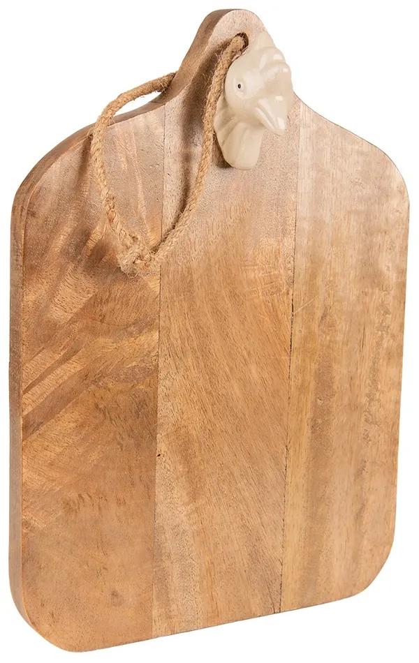 Hnedá drevená doštička s ozdobou Chick Bei - 36*25*5 cm