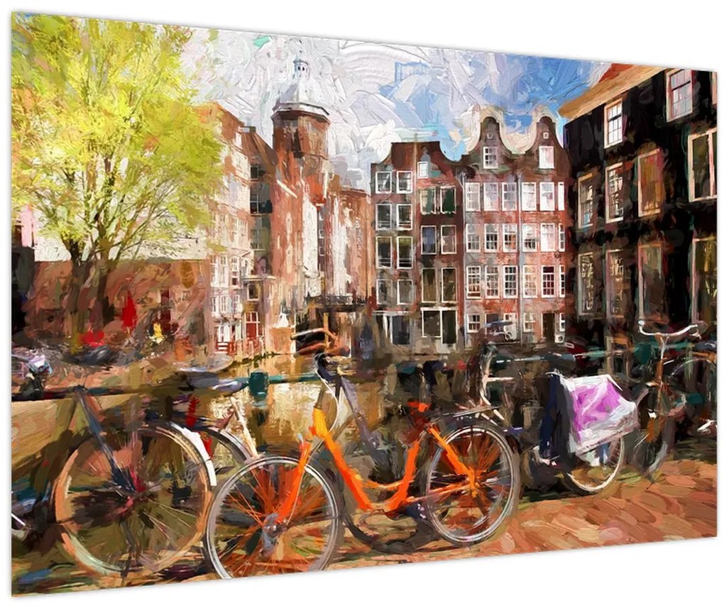 Obraz - Amsterdam, maľba (90x60 cm)