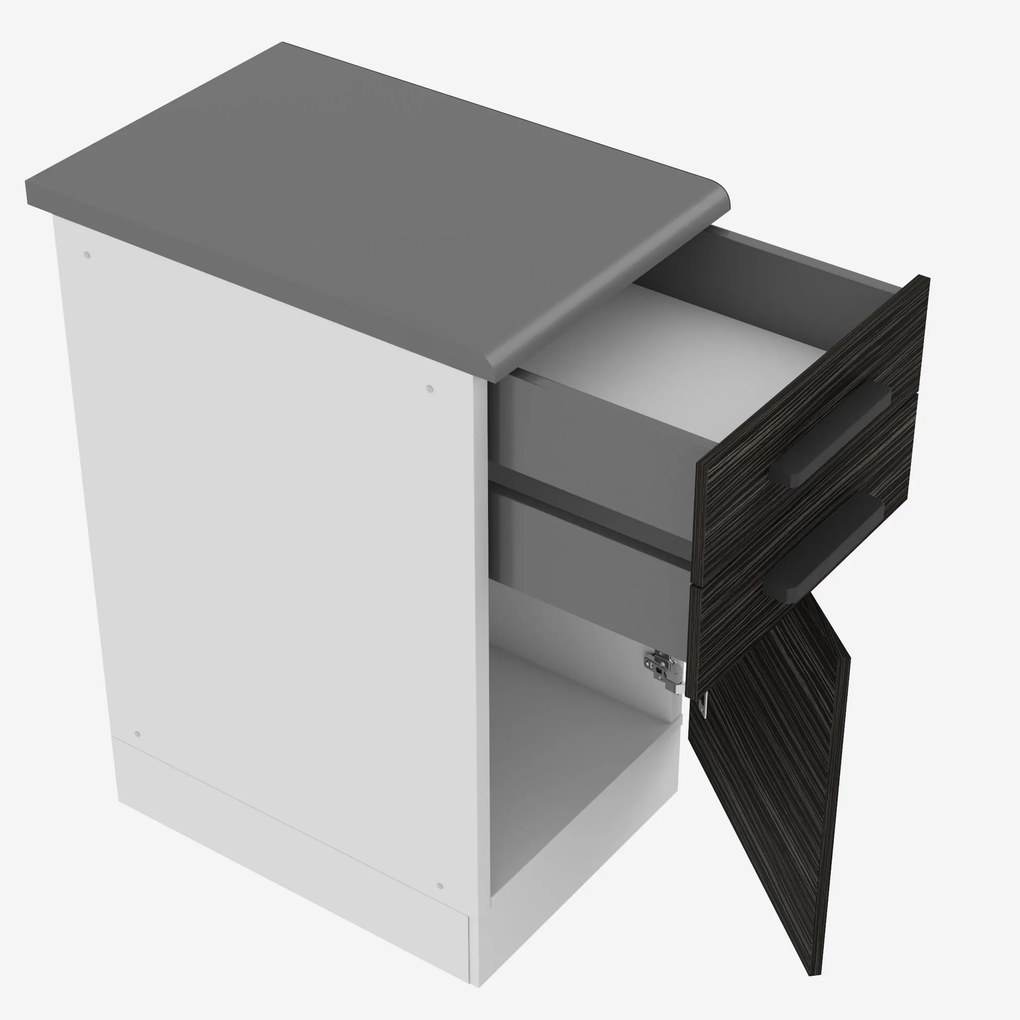 Kuchynská skrinka Belini Premium Full Version spodná so zásuvkami 40 cm eben kráľovský s pracovnou doskou