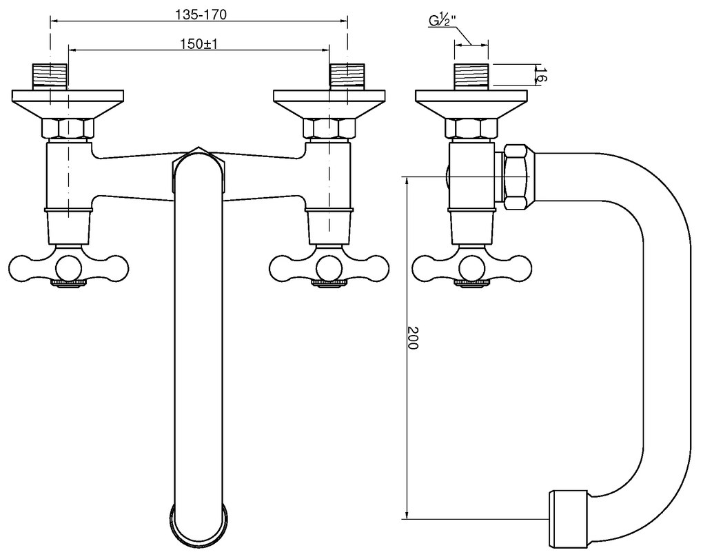Invena Roma, umývadlová/drezová batéria s výlevkou typu U, dĺžka 250 mm, chrómová, INV-BC-25-00S-L
