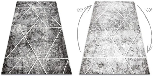 Koberec MATEO 8031/644 geometrický, trojuholníky - štrukturálny sivý
