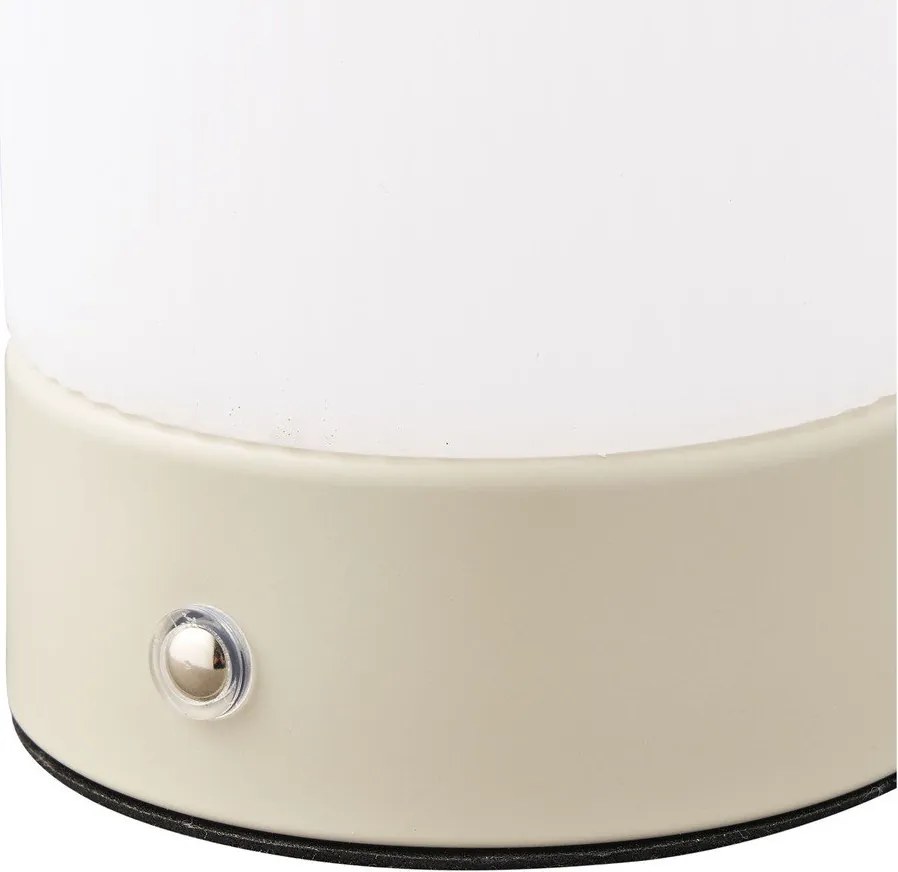 Biela/taupe kovová stolová lampa s plastovým tienidlom (výška 18 cm) Ashford – House Nordic