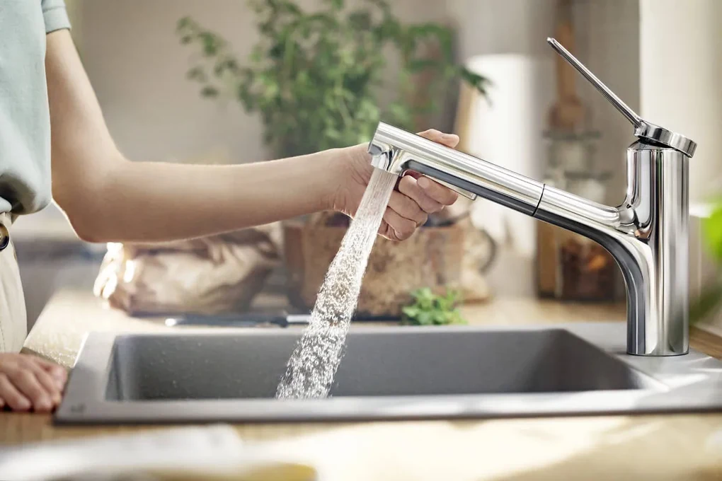 Hansgrohe Zesis M33, páková kuchynská batéria 150, vyťahovacia sprška, 2jet, sBox, chrómová, HAN-74821000