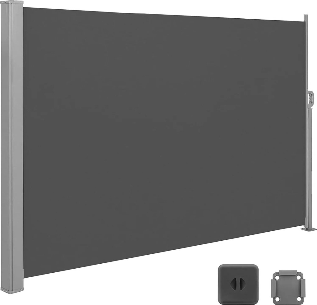 Bočná výsuvná markíza na balkón, terasu a záhradu 300 x 160 cm, dymovo šedá