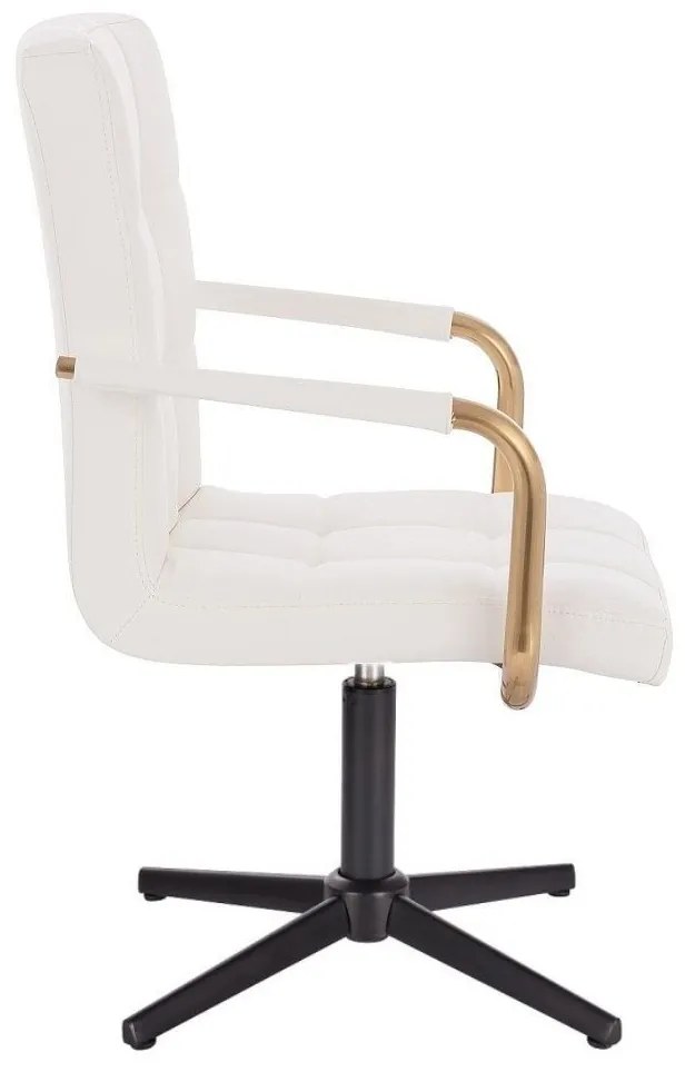 LuxuryForm DESIGN Stolička VERONA GOLD na čiernom kríži - biela