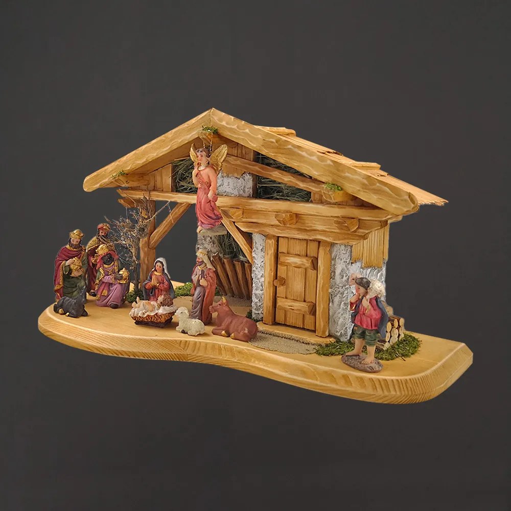 AMADEA Drevený betlehem s figúrkami 44 cm