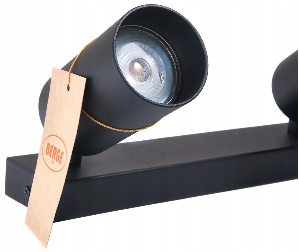 BERGE Koľajnicová lampa GU10 VIKI-L 8 - čierna
