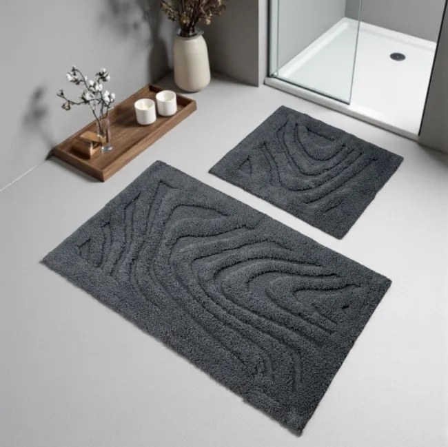 Sada kúpeľňových koberčekov BOSTON 11 grafitová