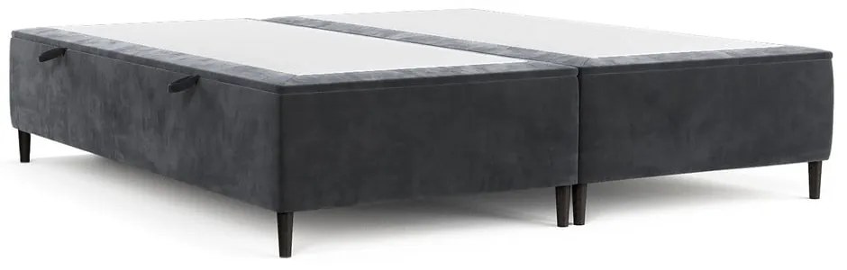 Antracitovosivá čalúnená dvojlôžková posteľ s úložným priestorom 200x200 cm Tate – Maison de Rêve