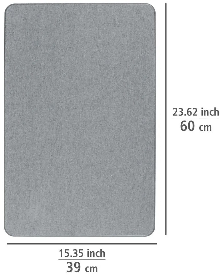 Sivá kúpeľňová predložka z kremeliny 39x60 cm Simi – Wenko