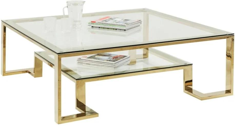 Sklenený konferenčný stolík Kare Design Gold Rush