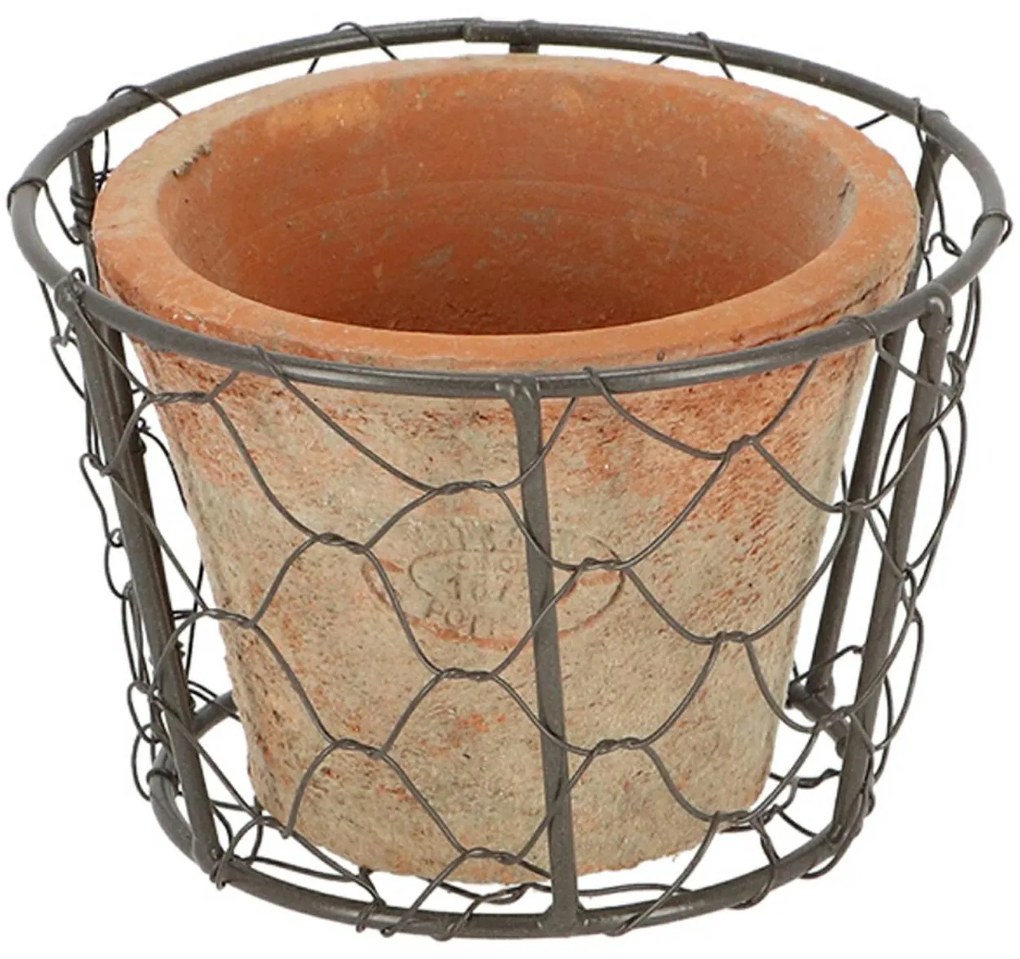 KERAMICKÝ KVETINÁČ RUSTIC 8X12 CM TEHLOVÁ