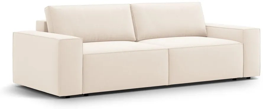 Béžová zamatová rozkladacia/s úložným priestorom pohovka 247 cm Jodie – Micadoni