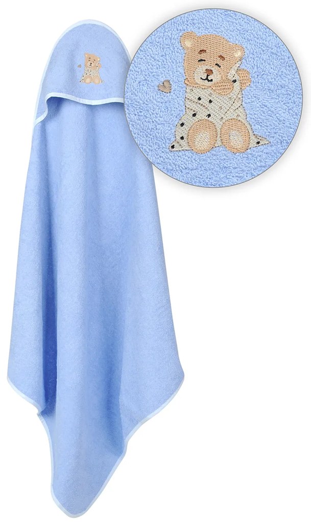 Babymatex Osuška s kapucňou MAXI 100x100 cm - Modrá