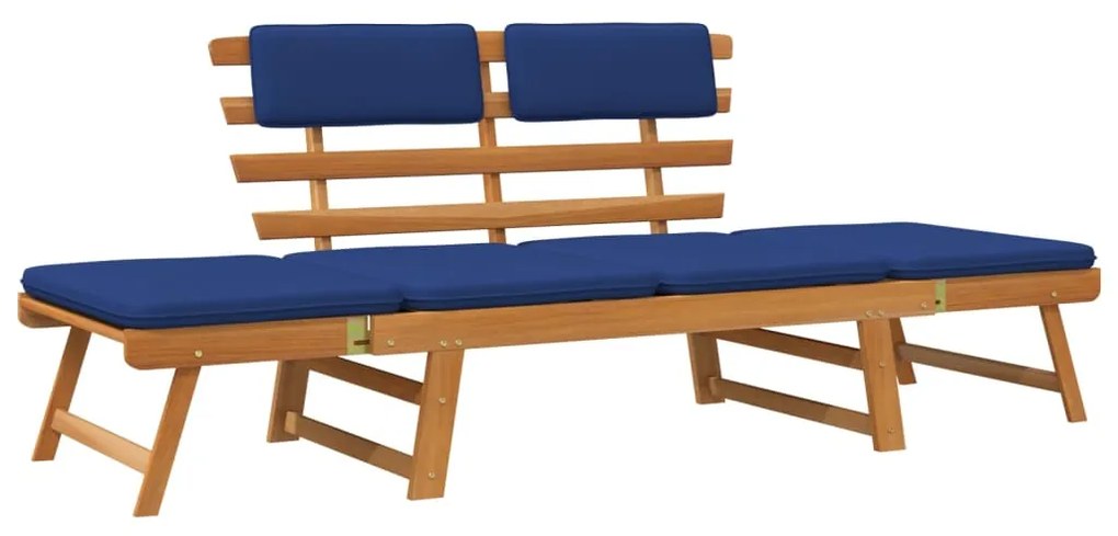 vidaXL Záhradná lavička s podložkami 2-v-1 190 cm, akáciový masív