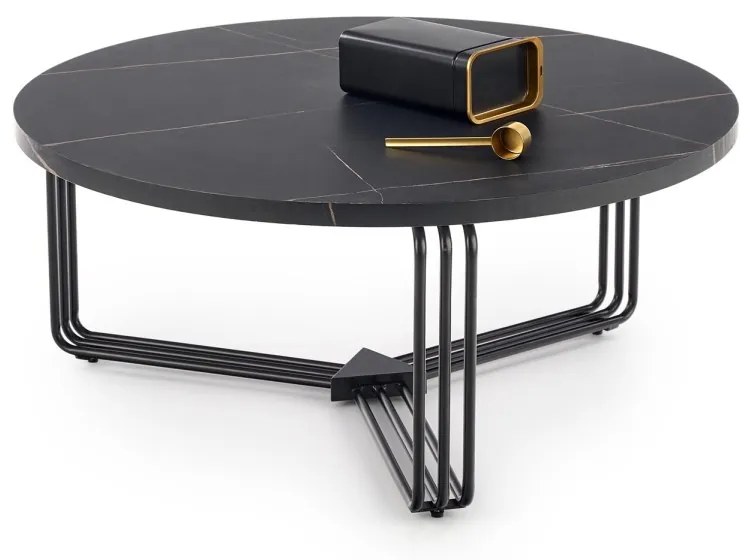 Konferenční stolek ANTICA 80 cm mramor černý