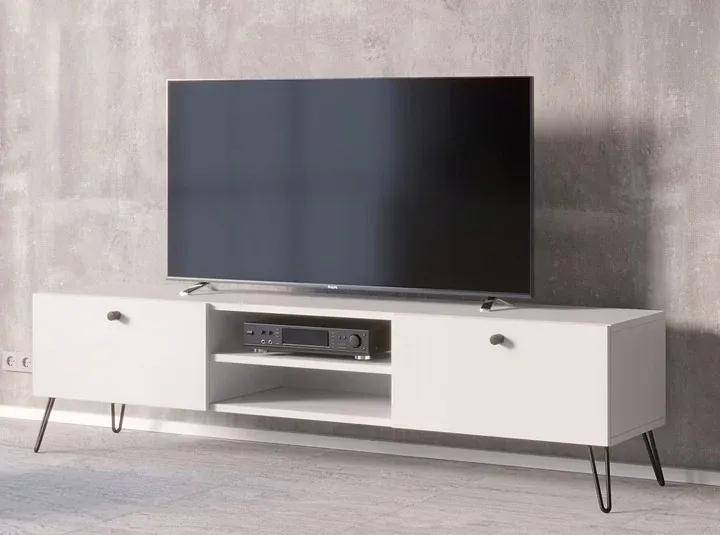 TV skrinka AVENTO Alpská biela - dub rukoväte, 180 cm