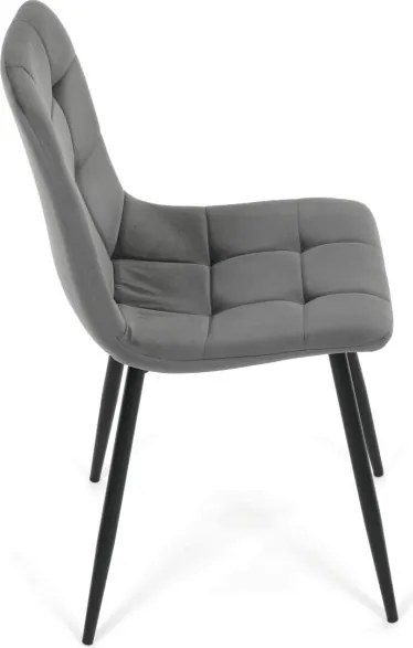 Jedálenská stolička zamatová, sivá CT-V5081 GREY4