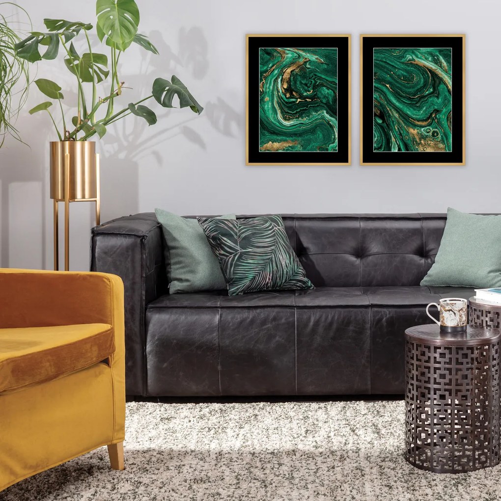 Obraz Abstract Green&Gold II 40 x 50cm