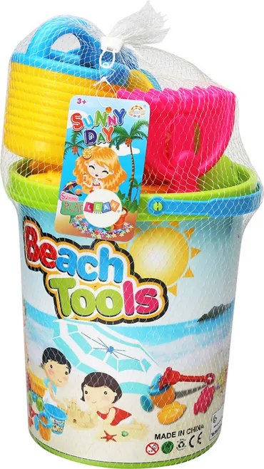 LEAN Toys Súprava hračiek na piesok vedierko mlynček krhla formičky farebná