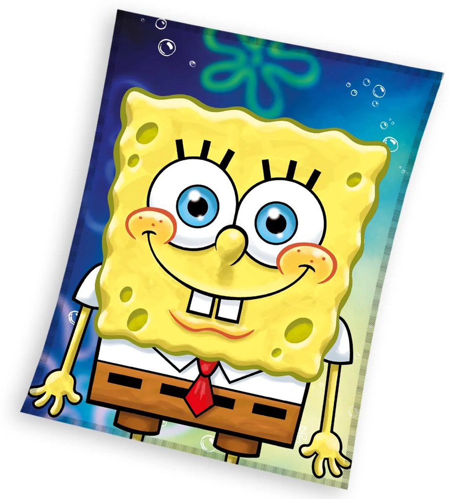 FLEECOVÁ DEKA SPONGEBOB 110X140CM VZOROVANÁ