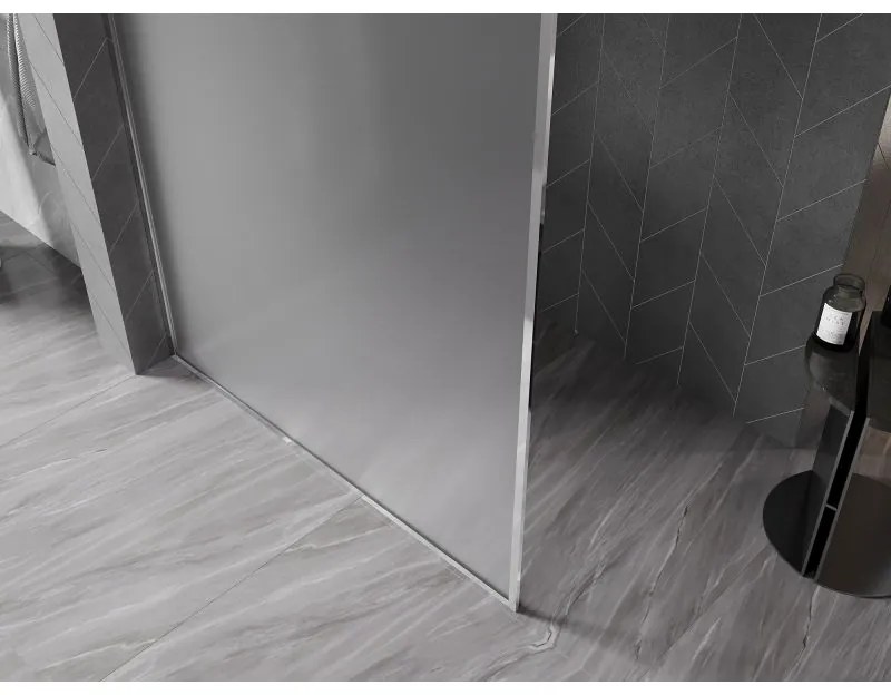 Mexen Kioto-F, sprchová zástena s rámom 70 x 202 cm, 8 mm sklo námraza, chrómový profil, 800-070-104-01-30