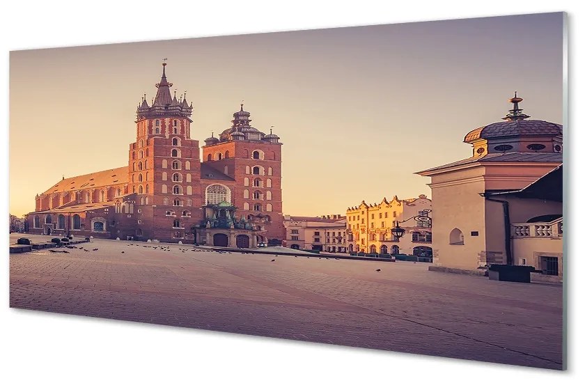 Sklenený obraz Krakow kostol svitania 120x60 cm