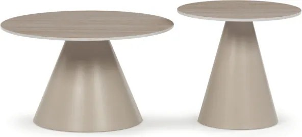 Set dvoch konferenčných stolíkov CT-F4118 TRV keramický, travertín