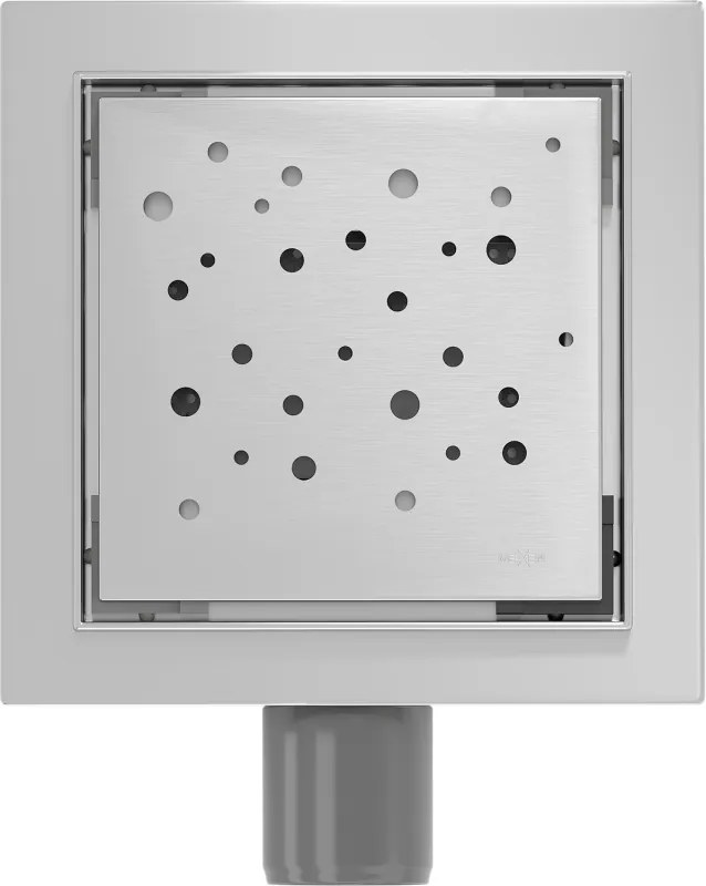 Mexen Flat-Q M12 štvorcová podlahová vpust 12 x 12 cm, brúsená oceľ - 1010412