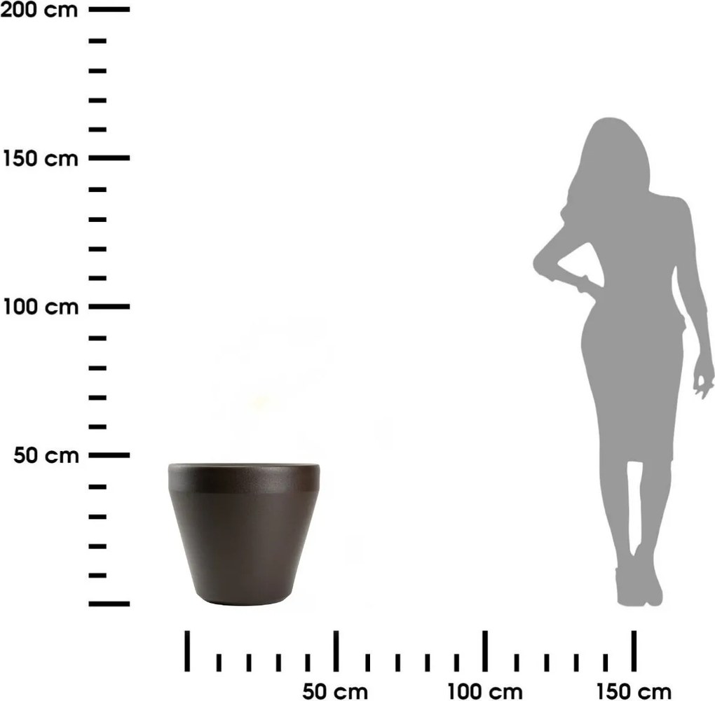Plastový květináč Purea 49,4x55,4 cm mokka hnědý