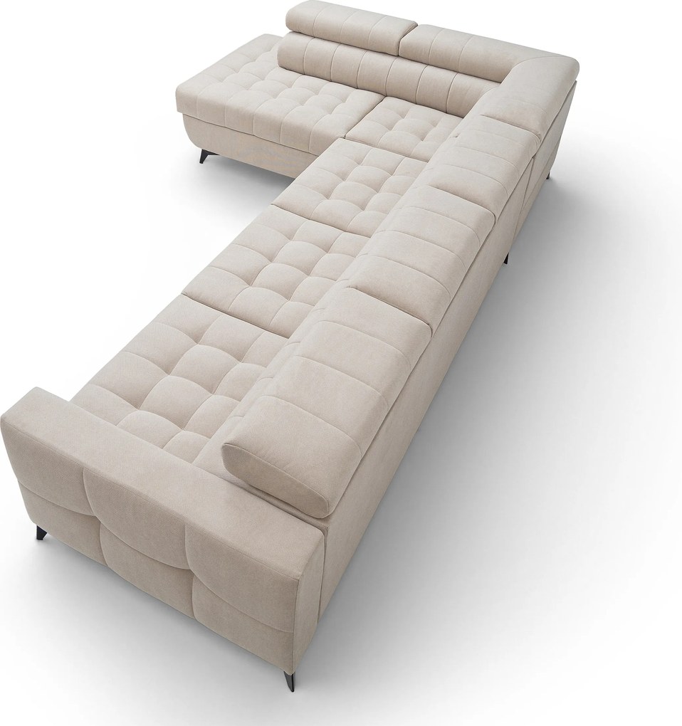 Rohová sedačka Nardo Maxi s funkciou spania ľavá - béžový plyš Pretty 03