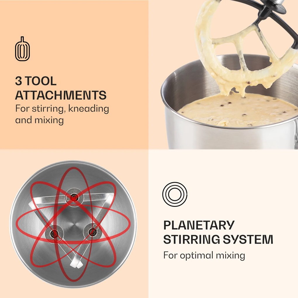 Klarstein Lucia Elegance, kuchynský robot, mixér, mlynček na mäso, 1800 W, bez BPA