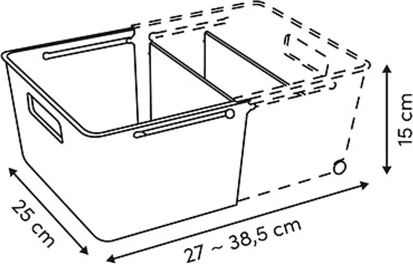 5Five® Úložný kôš EXTENS - L, béžový, nastaviteľný, s kolieskami, 38,5 × 25 × 15 cm