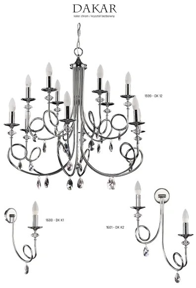 Jupiter 1600 - DK K1 CH - Nástenné svietidlo DAKAR E14/40W