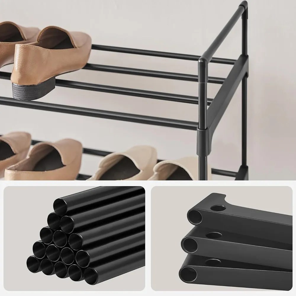 4-poschodový kovový stojan na topánky 92x30x72cm