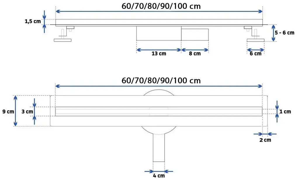 Rea Neo Slim Pro, odtokový žľab 60 cm, medená matná, REA-G0650