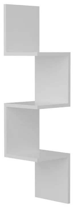 Biela nástenná knižnica s policami Corner