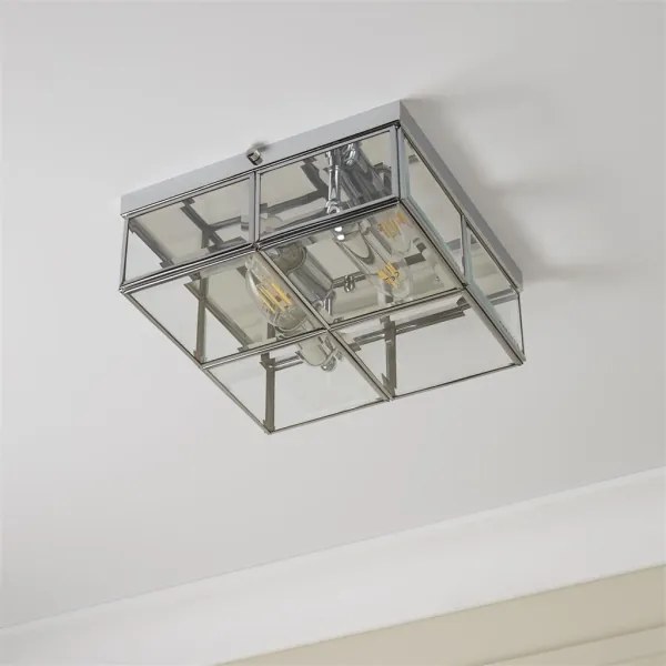 Searchlight 6769-26CC - Stropné svietidlo FLUSH 2xE14/40W/230V chróm