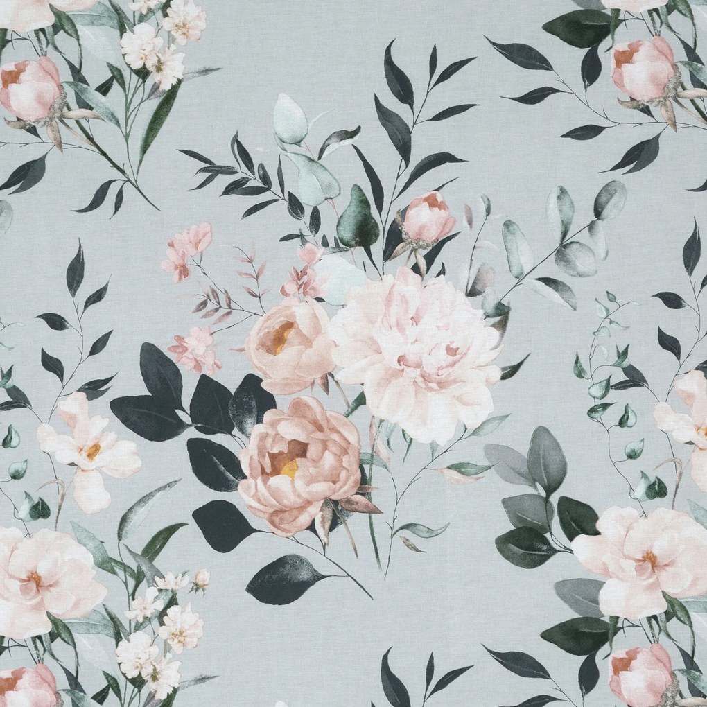 RENFORCÉ OBLIEČKY ROSITA 140X200 CM, 1 KS 70X80 CM KVETY