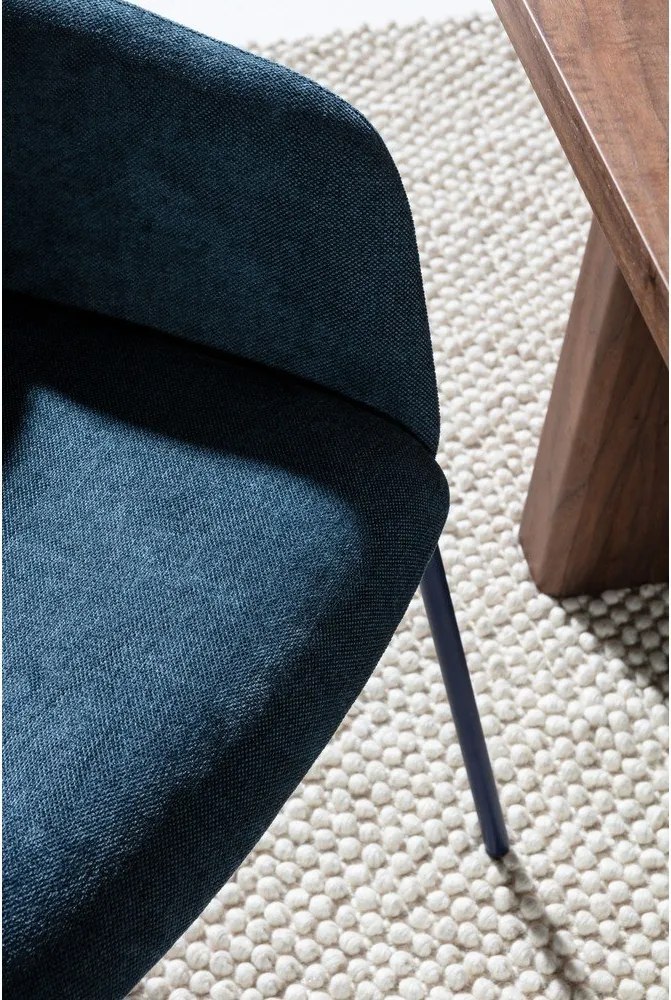 Modré čalúnené jedálenské kreslá v súprave 2 ks Aslin – MOME