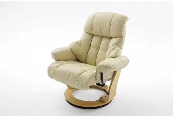 Polohovacie kreslo HABI krémové/prírodný dub