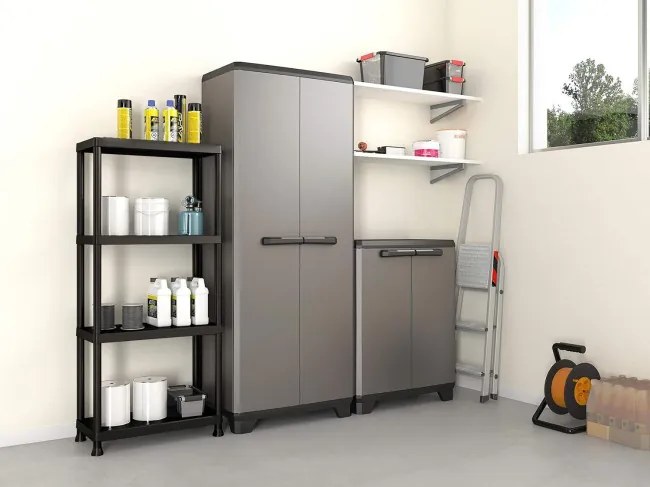 Plastový regál IRVING 131x61x31 cm čierny