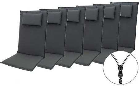 Doppler ELEGANT 2430 vysoký - set 6 ks - podušky na stoličky a kreslá s podhlavníkom